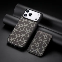 Luxury 2 - in - 1 Detachable Magnetic Leather Wallet Case with Removable Card Slot and Shockproof Protection - iPhone 15 (Coffee)
