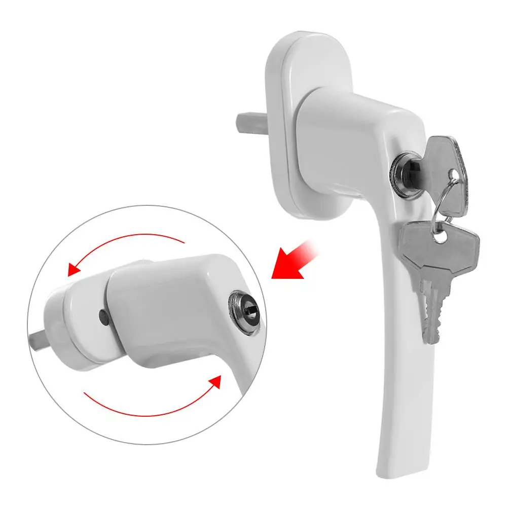 Description Picture 2 of itemwith Locks Window Handle Key Locking Security Window Lock Handle Easy Installation Aluminum Alloy Door Turning Handle