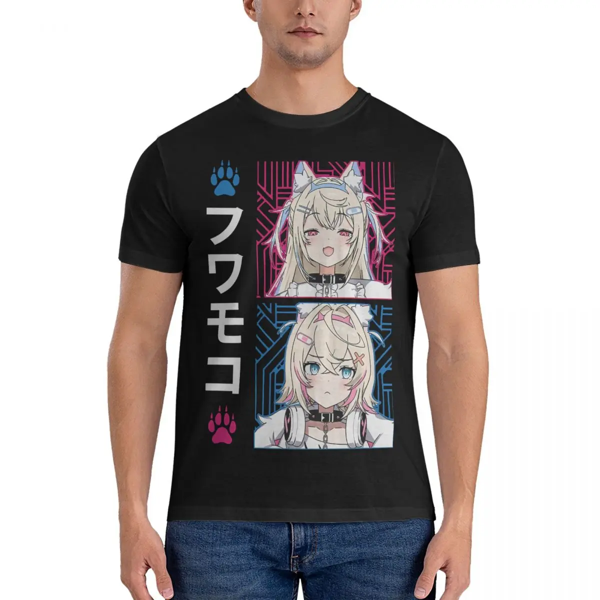 

Fuwamoco Advent T Shirt Men's Pure Cotton Creative T-Shirts O Neck Hololive Tees Short Sleeve Tops 6XL