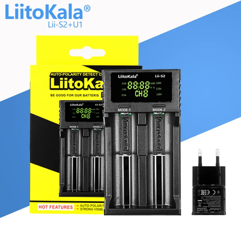 LiitoKala 3.7V 18650 18350 26650 14500 16340 NiMH lithium battery smart charger Battery Charger