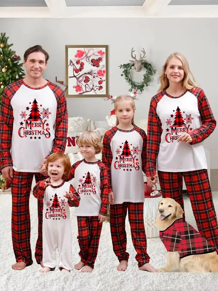 thumbnail image 1 of Ropa navideña, pijamas familiares a juego, conjunto de pijamas para madre e hija, ropa de dormir para el hogar, traje para padre e hijo y mascota, 1 of 5