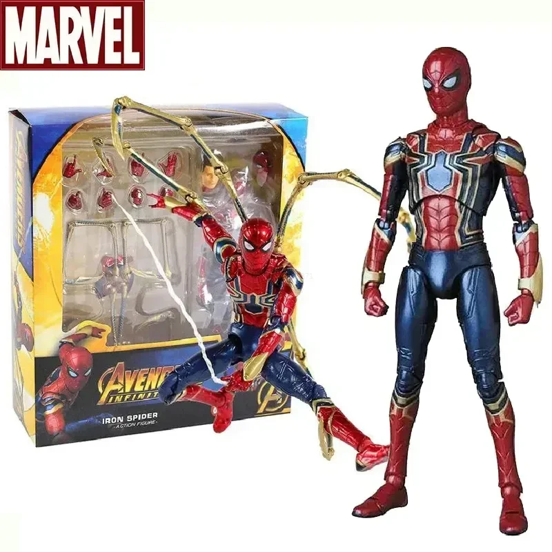 Mafex 081 Iron Spiderman Action Figure Toys Avenger Spider Man