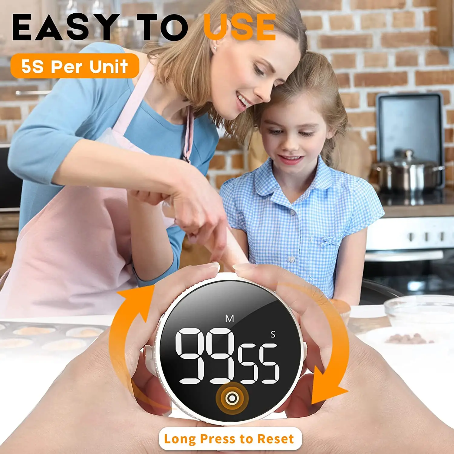 Kitchen Timer LED Digital Magnetic Timer Manual Countdown Timer Alarm Clock  for Cooking Study Fitness Stopwatch Time Master - AliExpress