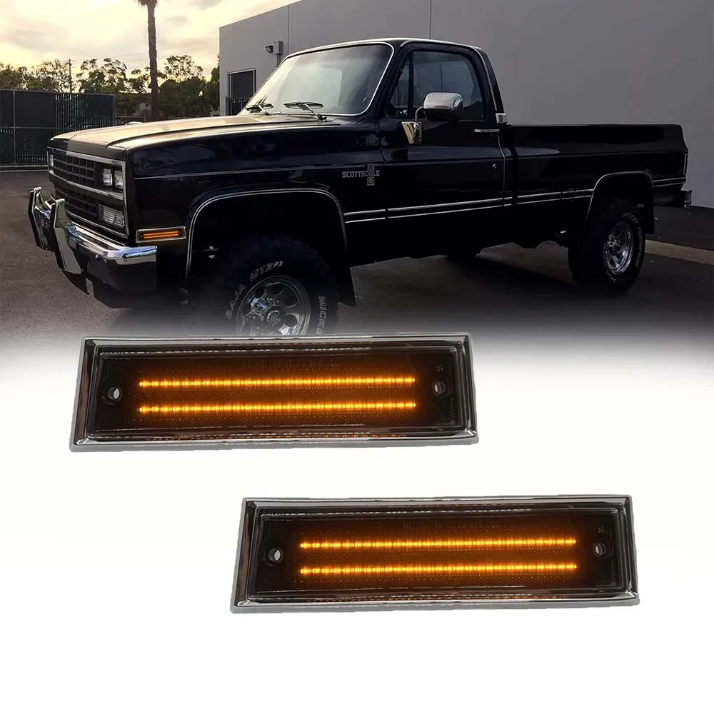 

For 1981-1991 Chevrolet Suburban C10 C20 K10 K20 R10 R1500 R20 R2500 V10 V1500 V2500 Truck Front Amber LED Side Marker Lights