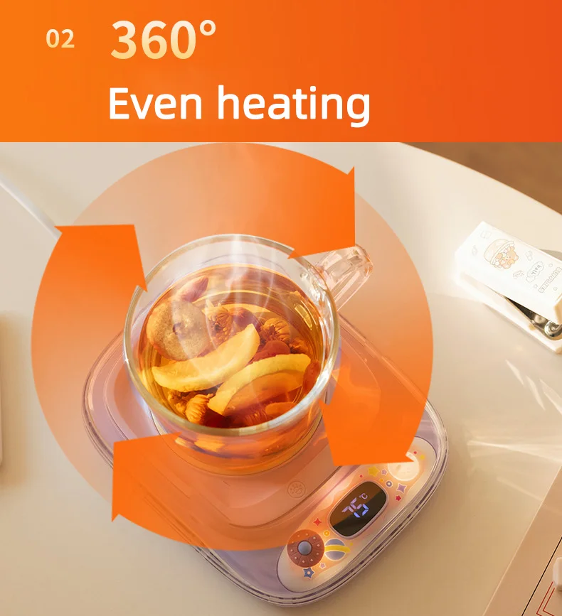 Description Picture 5 of item25W Coffee Mug Warmer Cup Heater Hot Tea Makers Heating Pad Warmer Coaster Electric Hot Plate Coffee Heater For Office Home 220V