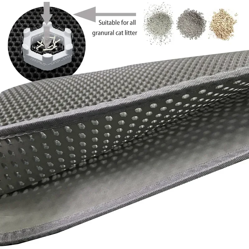 Cat litter mat Cat Litter Mat Double Layer Waterproof Urine Proof Trapping Mat Easy to Clean Non-Slip Toilet Pad Cat Scratch Pad Large Foot