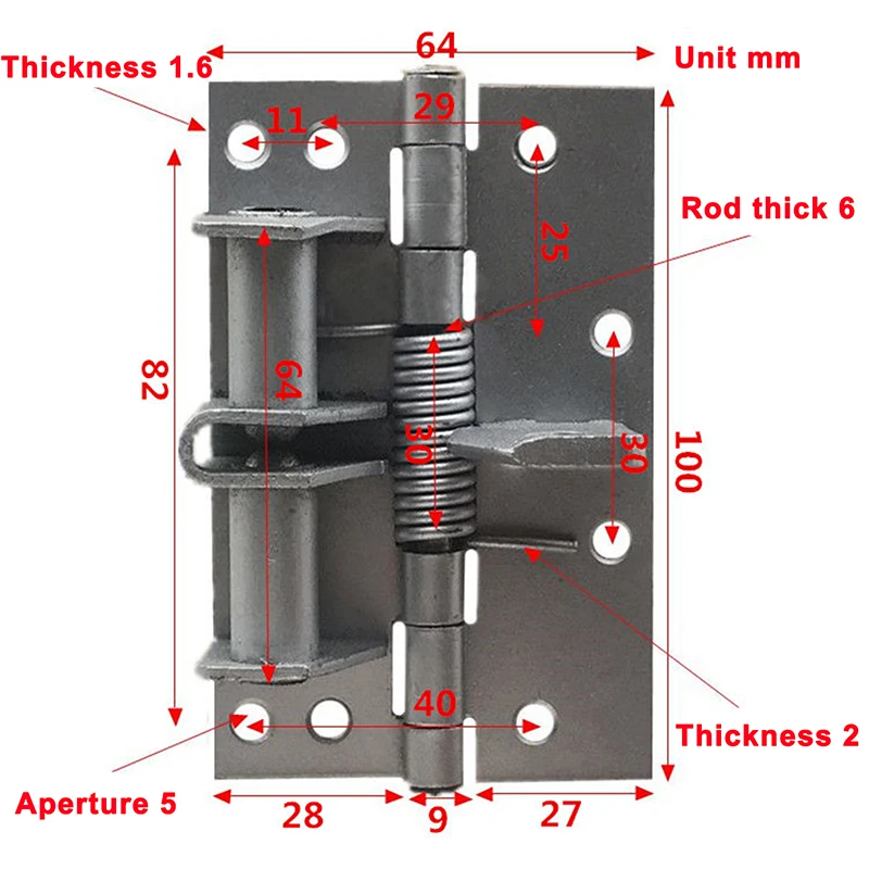Metal Automatic Spring Door Closer Door Closing Hinge Adjust The Closing Device Furniture Hardware