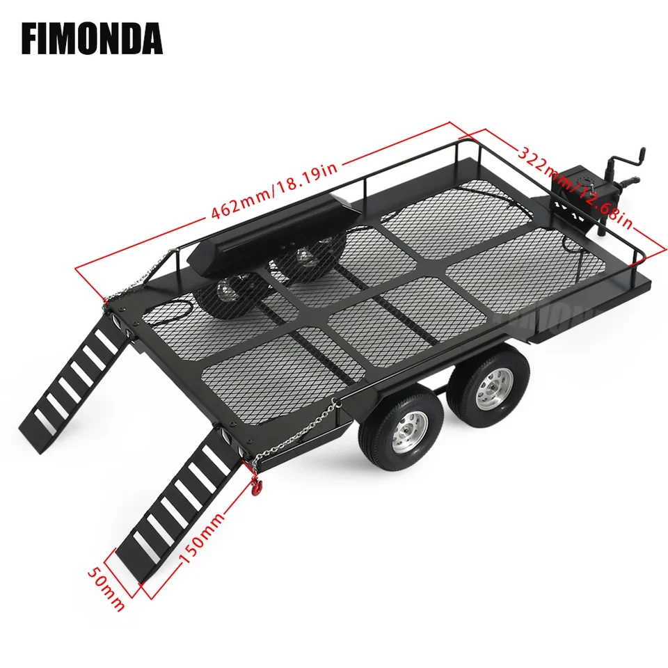RCトレーラー1:10スケールデュアルアクスルフラットベットトレーラー 61E4kBzEECL.jpg_BO30,255,255,