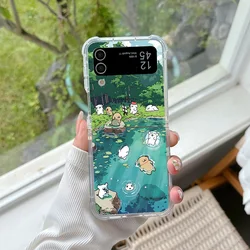 Adorable Puppy Swimming Phone Case - Durable and Anti-Fall Back Cover for Samsung Z Flip 6 (ZDK-172ZD7730A1)