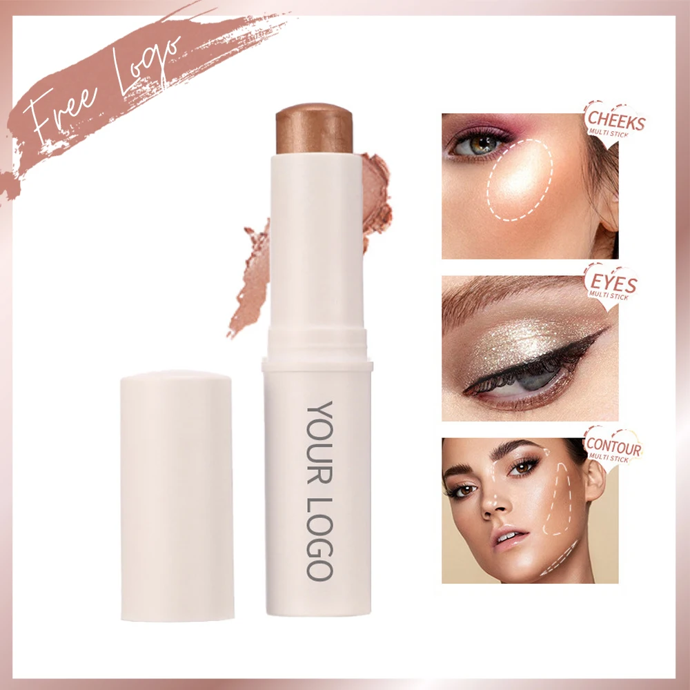 Face Shimmer Highlighter Stick Contour Custom Logo Makeup Cream Vegan