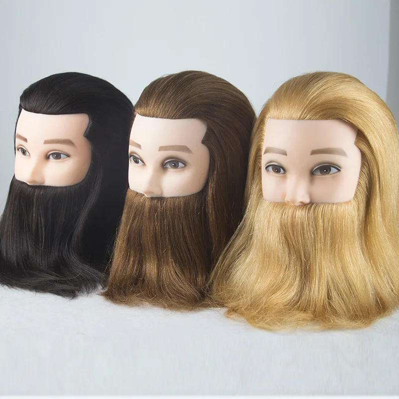 100-реальные-человеческие-волосы-8-дюймов-длинные-Искусственные-черные-и-коричневые-мужские-парикмахерские-прически-для-практики-манекен-искусственные