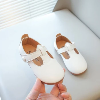 Toddlers Girls Leather Shoes Princess Sweet Simple Classic Kids Leather Flats for Medium Girl Children Dress Shoes for Wedding 5