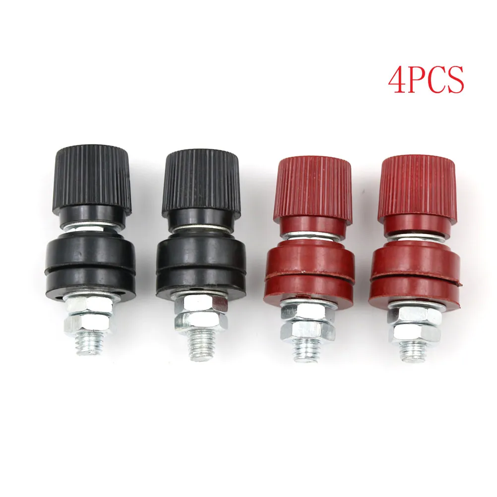 4pcs Terminals Binding Post Terminal 6mm Screw M6 Power Supply (2 Red + 2 Black) electrical terminals