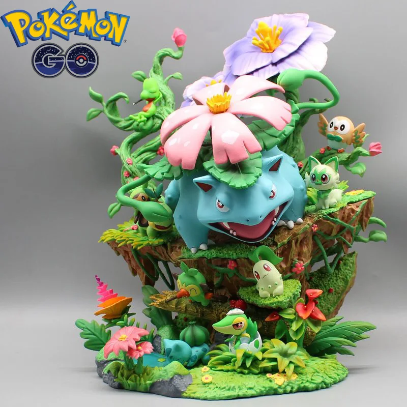 

New Pokemon Grass Series Venusaur Chikorita Treecko GK Super Large Collection Model A Christmas birthday gift for children
