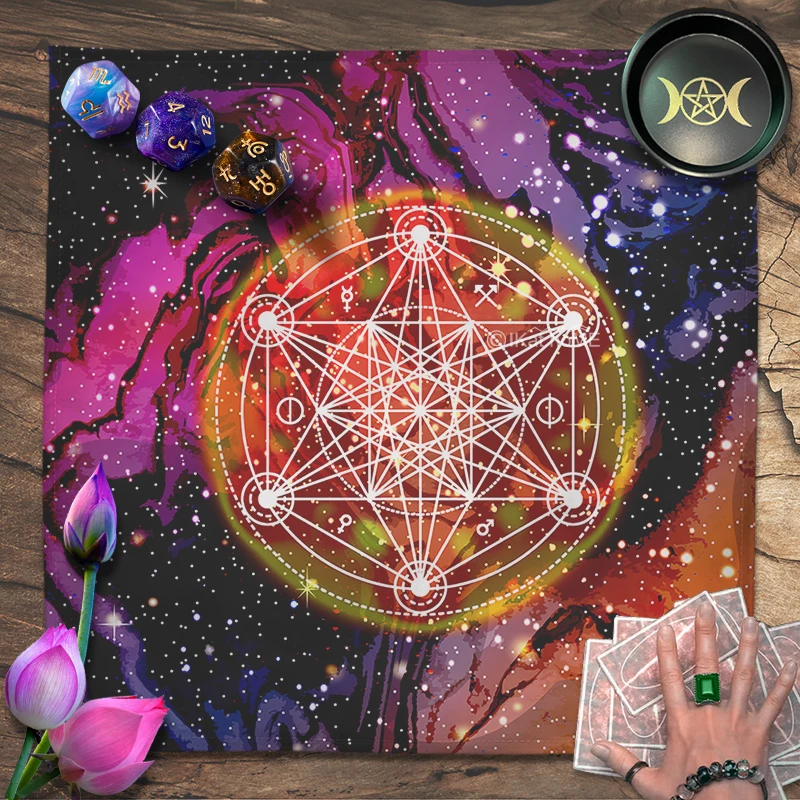 

Metatron Magic Runic Seal Tarot Tablecloth Velvet Altar Cloth Galaxy Pagan Spiritual Oracle Card Pad Mat Witchcraft Supplies