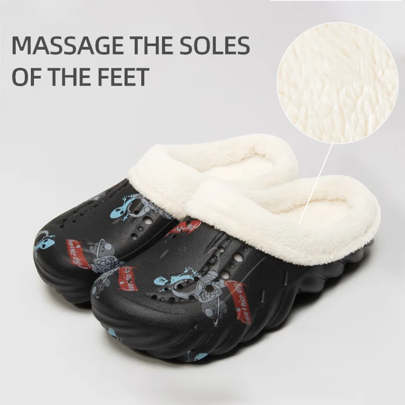 Eva thick soles with cotton wool shoes for ladies wear Baotou cotton slippers in autumn and winter