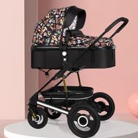 New Cartoon Portable Folding Stroller baby carriage pram High Landscape Stroller Reclining Baby Carriage Baby Bassinet Puchair