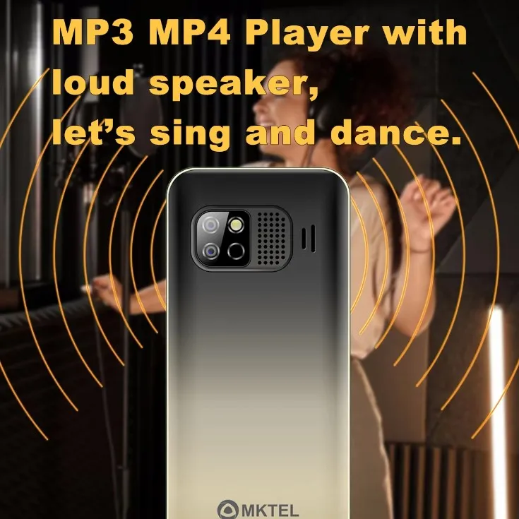 MKTEL OYE 3 Feature Phone 1.77inch Display 1800mAh Dual SIM Dual Standby MP3 MP4 FM Radio with Strong Torch Senior Phone 4