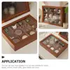Solid Wood Retro Aged Transparent Glass 12-compartment Storage Box Jewelry Stationery Wooden Display Case Boxes for Ring Tray 5