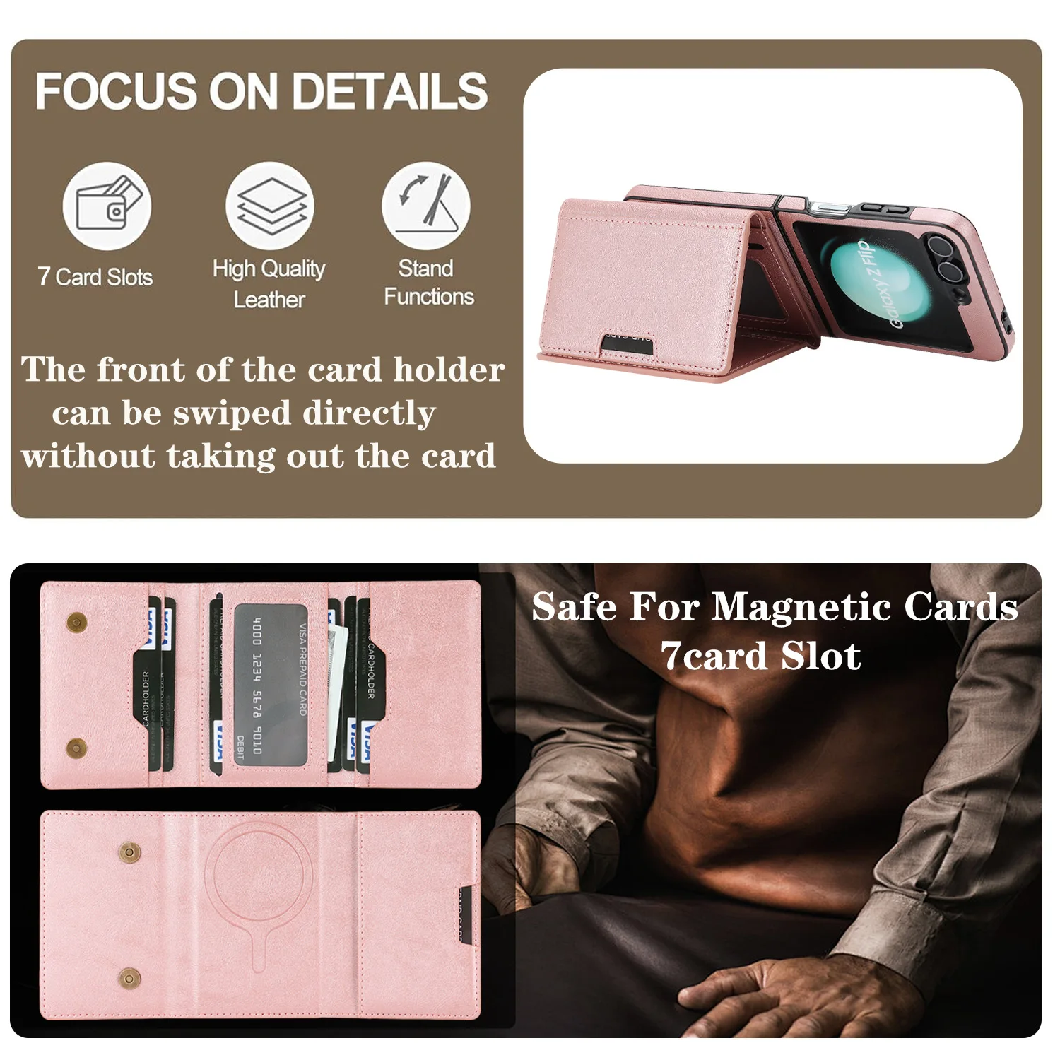 MagSafe Magnetic Card Holder with Wireless Charging and Inner Fabric Finish