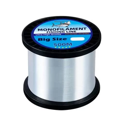 Heavy-Duty Monofilament Sea Fishing Line - Thick Nylon, 500m, Various Diameters - 1.0mm- 88LB (500M Clear)