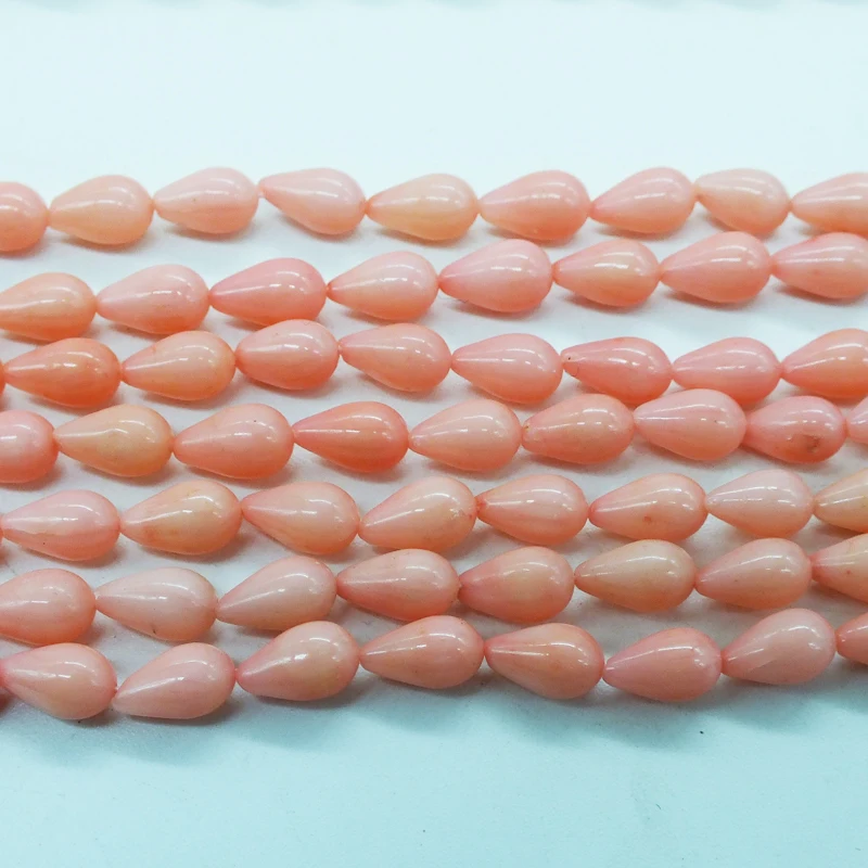 

5PCS Classic 5x8MM AAA Pink Drop Coral Loose Beads 15"