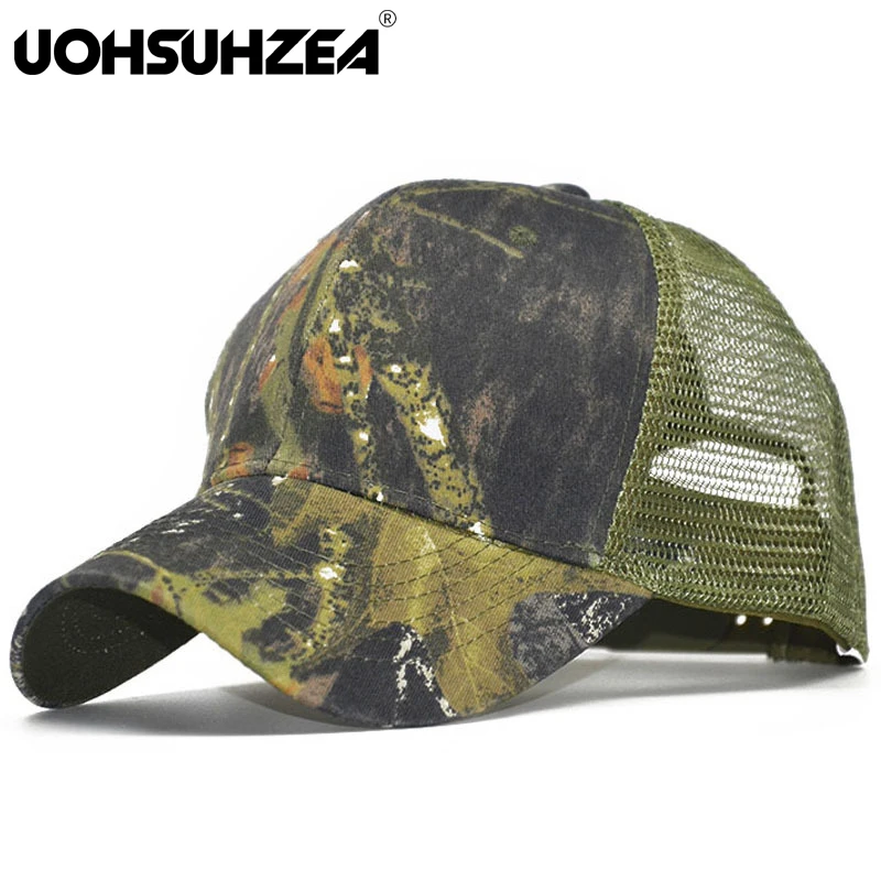 

UOHSUHZEA Brand Summer Camo Hip Hop Hat Fishing Hat Baseball Hat Camo Net Hat Outdoor Mountaineering Duck Tongue Baseball Hat