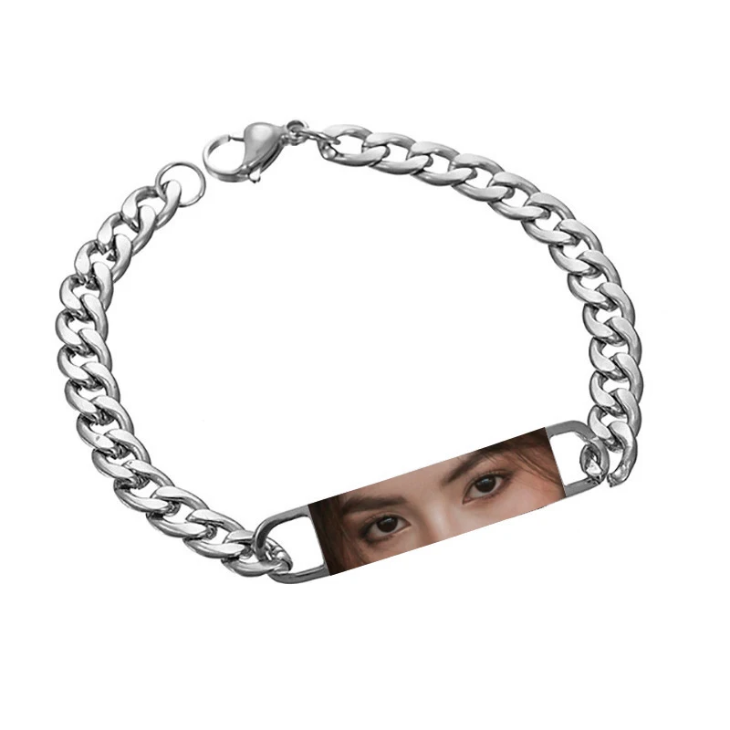 Custom Engraved Eye Photo Bracelet - Personalized Couples Jewelry Gift