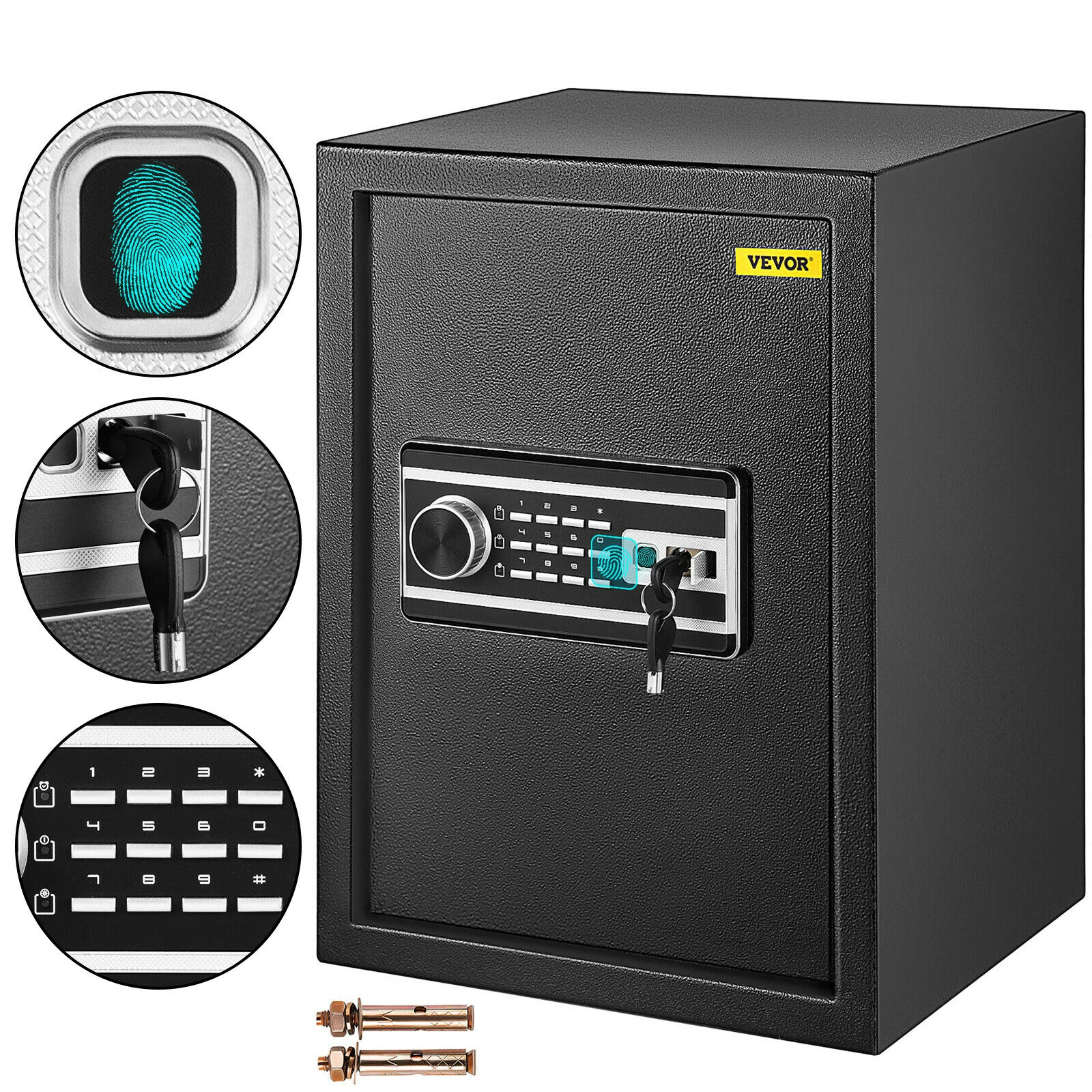 Safe Box 60l Digital Lock Cash Deposit Password Fingerprint Home Office