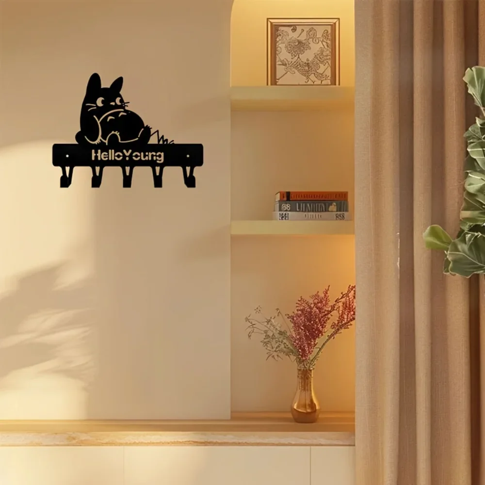1pc Chinchilla Hanger Wall Mount Bracket for Coats Keys Leashes, Also a Wrought Iron Towel & Storage Rack, Versatile and Stylish 3