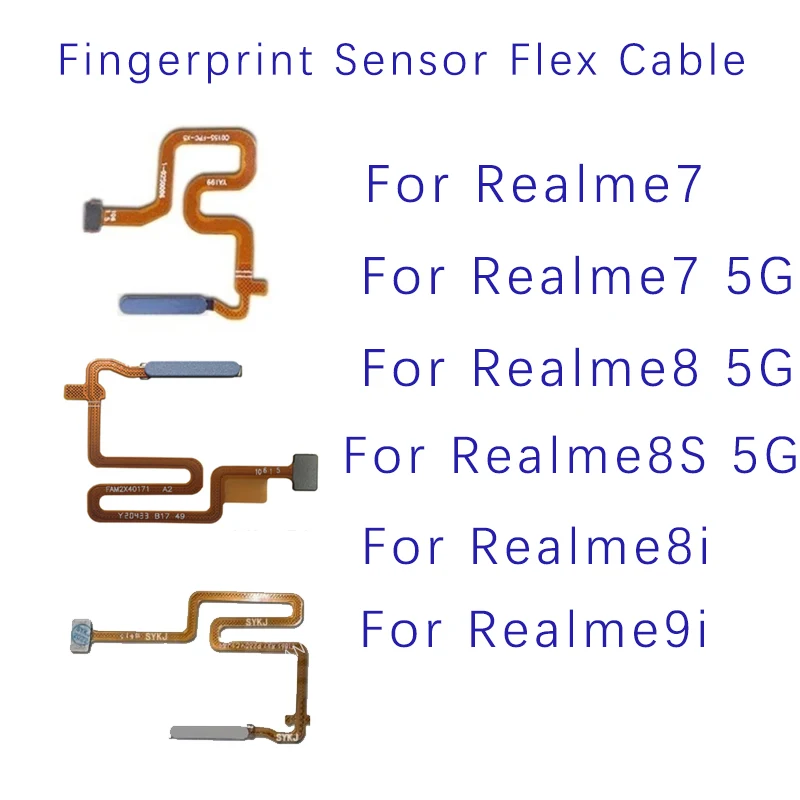 

Fingerprint Sensor Flex Cable For Realme 7 5G 8 8S 5G 8i 9i Power Button Sensor Fingerprint Home Touch Sensor Flex Ribbon Parts