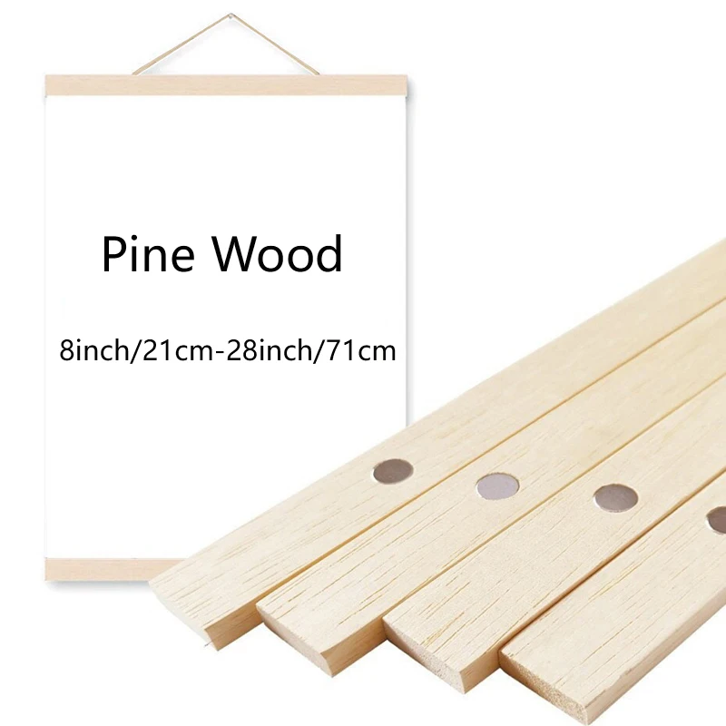 Asılı ahşap manyetik resim çerçeveleri manyetik çerçeve ahşap Poster askı çerçeveleri için tuval, kağıt, fotoğraf, harita duvar sanatı çerçeve