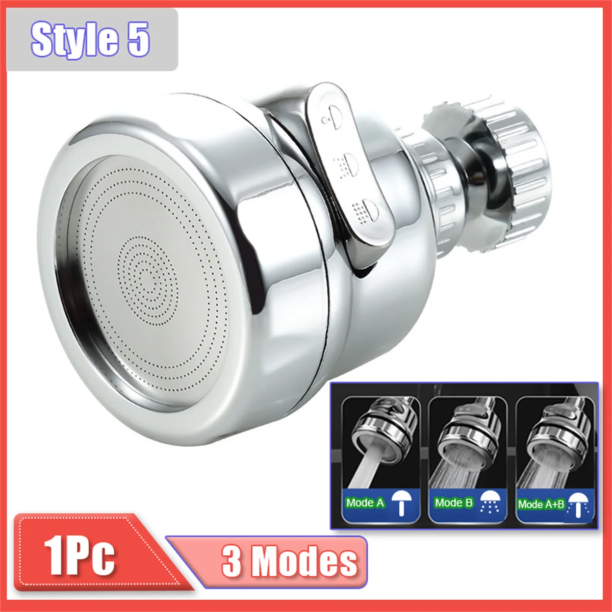Universal Kitchen Faucet Adapter with 360° Rotation & Water-Saving Nozzle