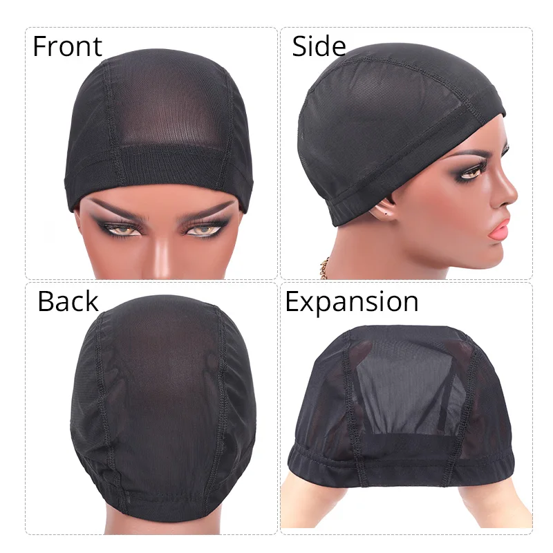 Wig Caps 5Pcs/Set Wig Making Tools Mesh Wig Cap For Making Caps With Adjustable Band For Fixed Wigs Steel Comb Clips 6 Teeth