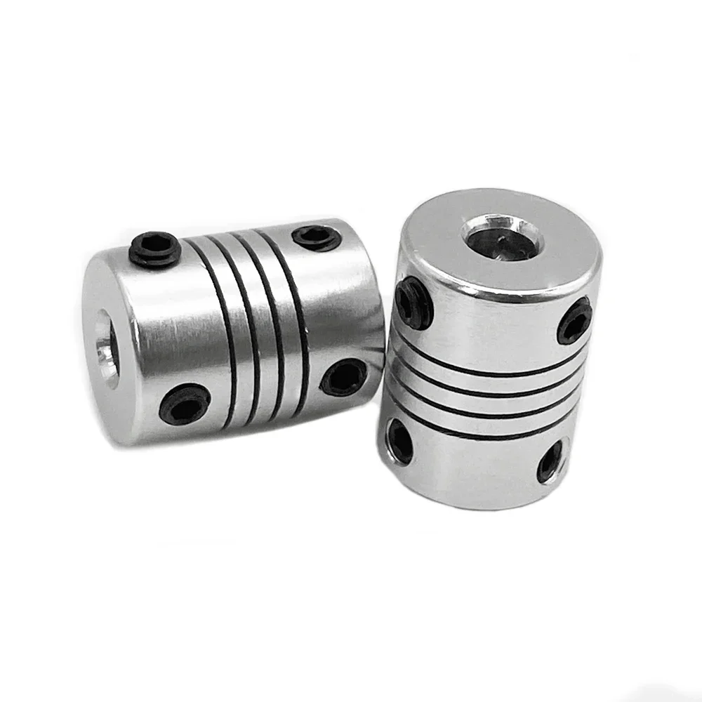 2Pcs Aluminum Alloy Wound Elastic RS Coupling D16L23 Inner Hole For Connecting The Driving And Driven Shafts 2/3/3.17/4/5/6/6.35 shaft coupler flexible coupling shaft connector rigid shaft coupler