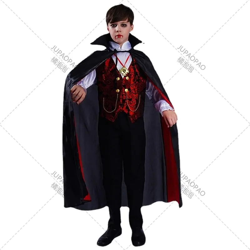 Little Boy Halloween Vampire Party Costume Boy Vampire Role Playing Stage Costume Cosplay Halloween Online Live Performance
