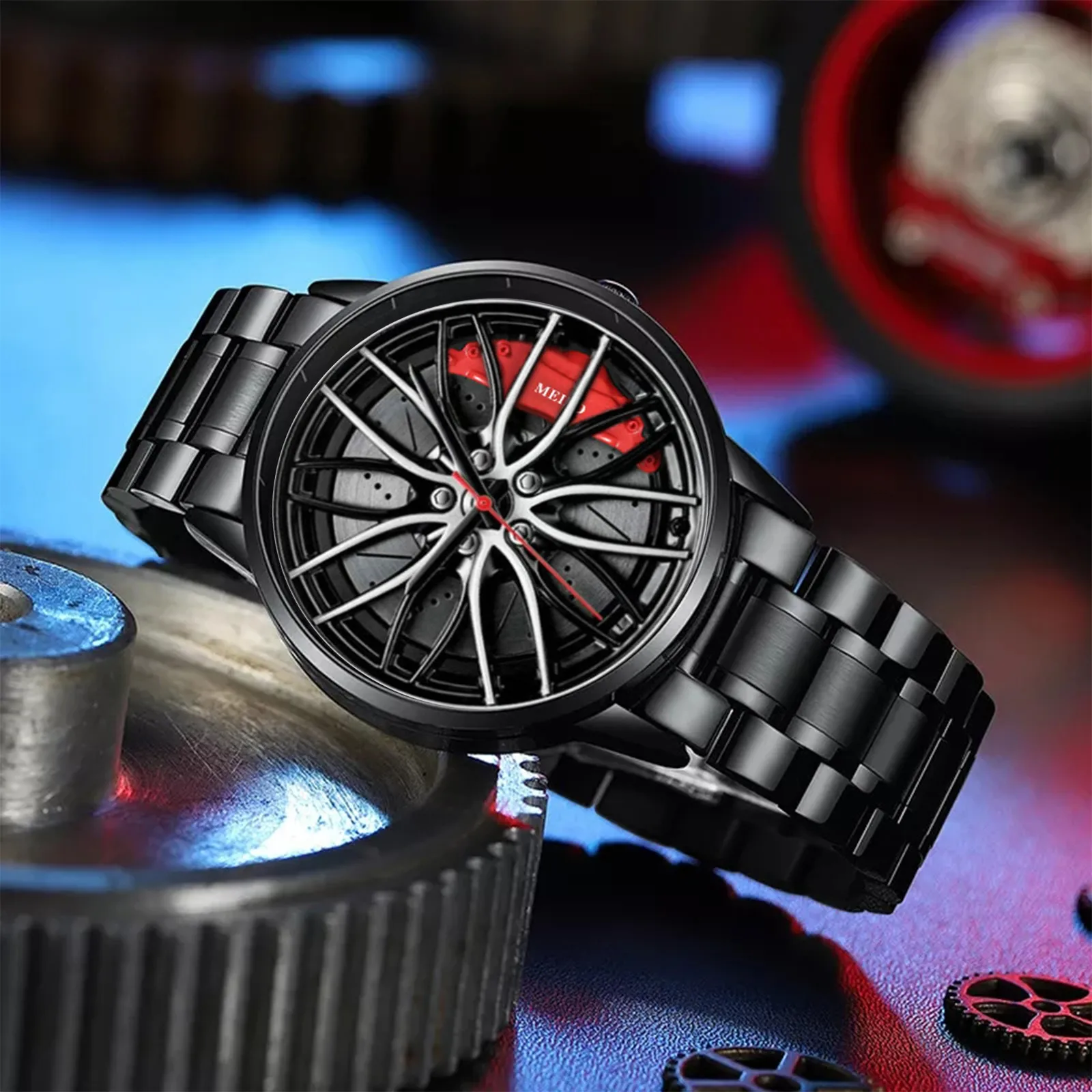 Mens Fashion Sports Watches Men Casual Waterproof Quartz Wrist Watch Creative Designed Stainless Steel Mesh Belt Wristwatches 3