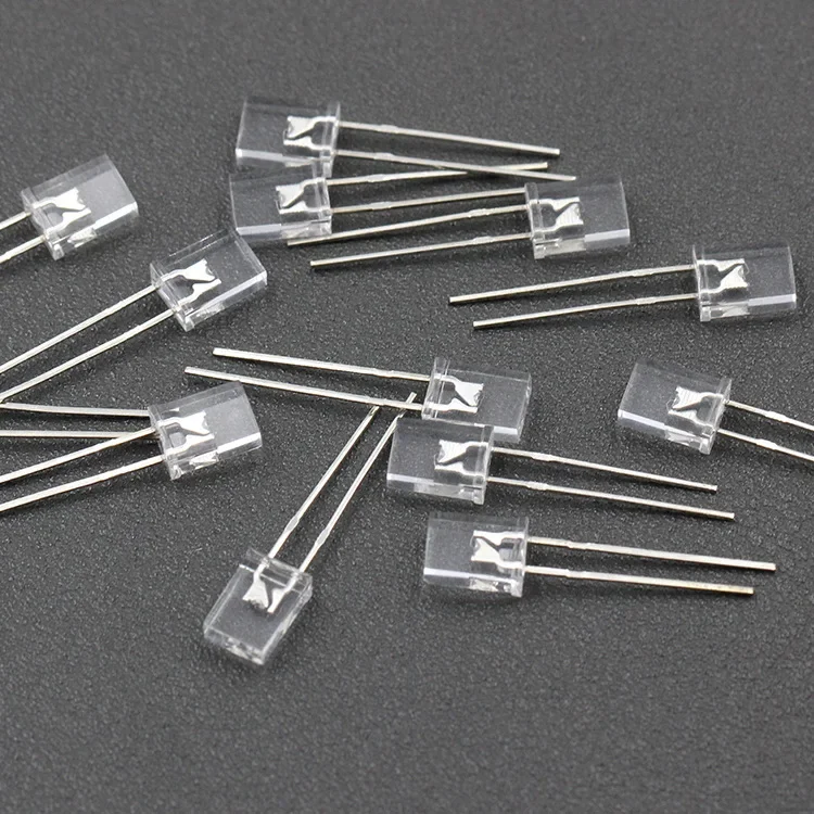 100PCS Square 2*5*7mm LED Diode LED Transparent Luminescence Lights Diodes Kit White Red Yellow Blue Green for Electronic DIY