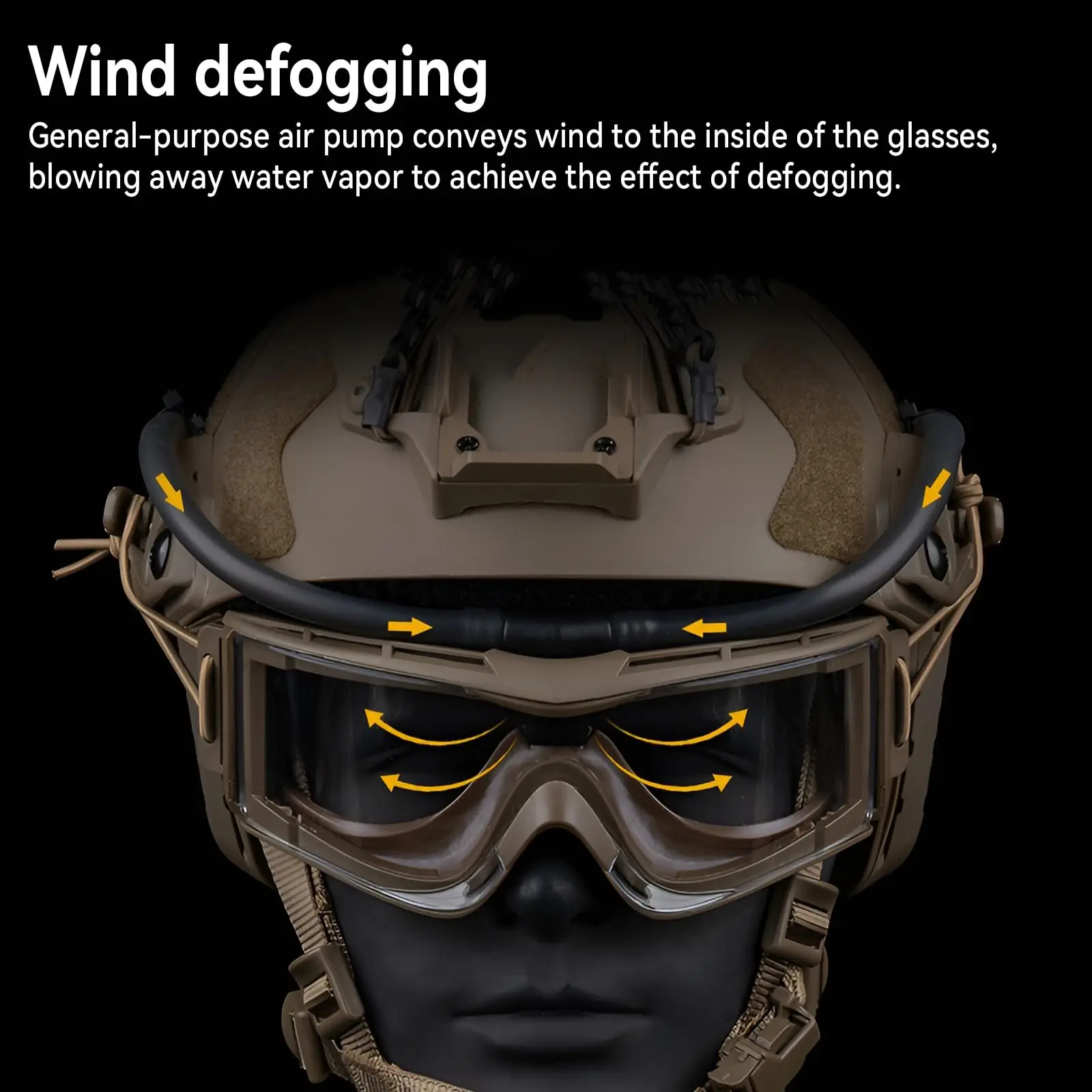 Tactical Goggles Defogger Defogging Fan Anti-fog Kit for Airsoft Shooting Motocr
