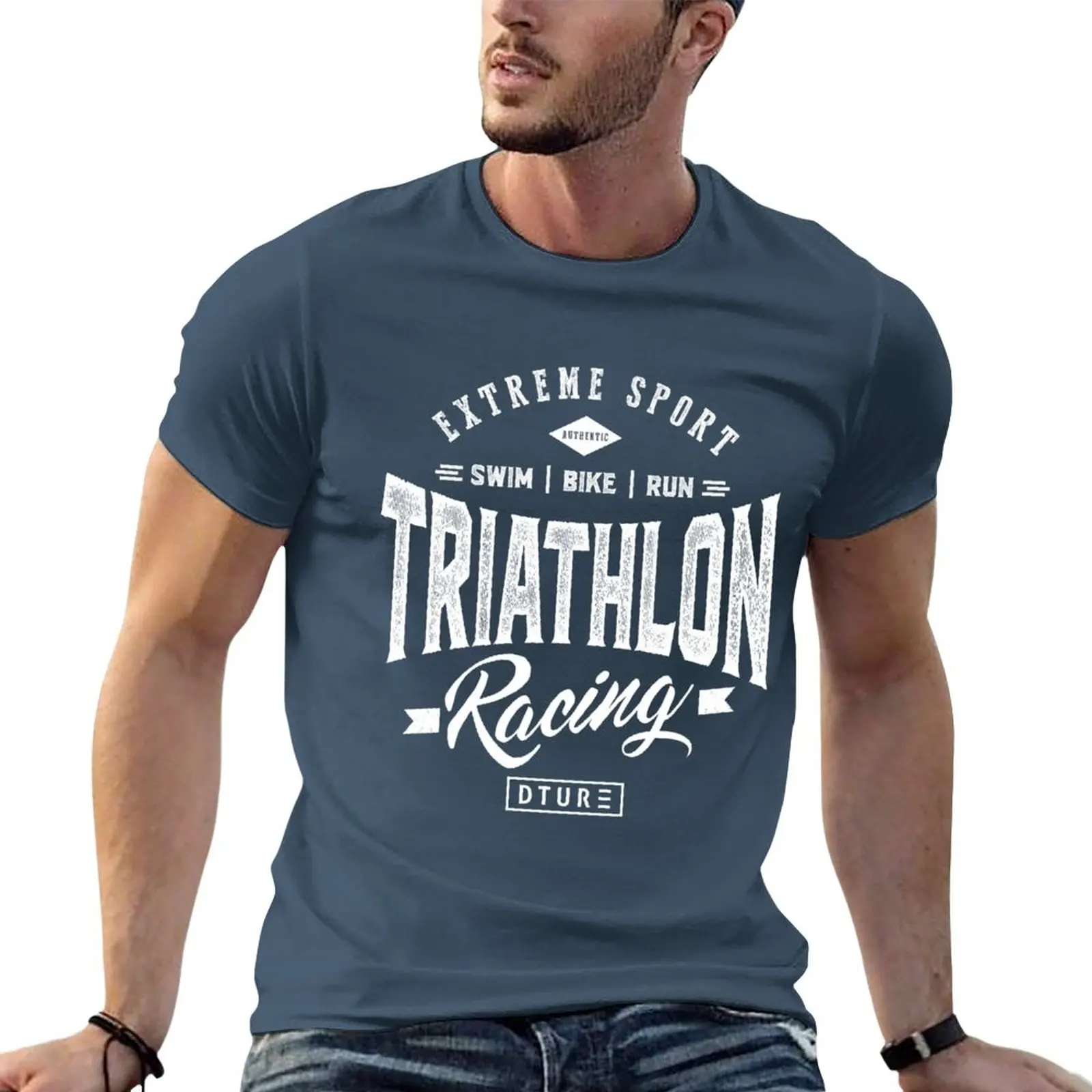 

New Triathlon Racing T-Shirt sweat shirt Short sleeve t shirt man heavyweight t shirts for men