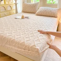 Drap-housse en polaire Tafu de couleur unie, housse de protection pour matelas domestique, antidérapant, une pièce, sans taie d'oreiller, nouvelle collection 2025 2