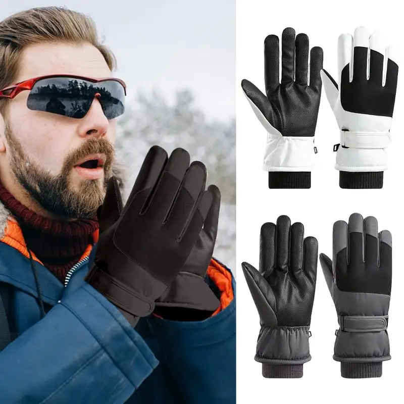 Ski Gloves Women Warm Womens Winter Gloves Touchable Screen Snow Gloves Non-Slip Boys Winter Gloves Snowboarding Gloves For 6