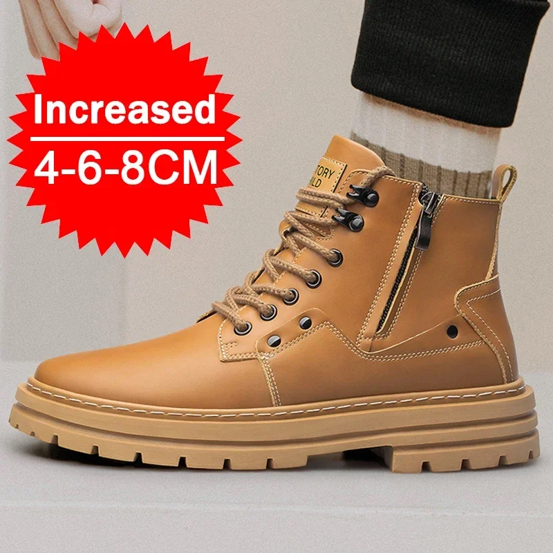 Increase 8cm Male Shoes Invisible Inner Height Increase Sneakers Men's Shoes Sports Leisure Shoes Elevator Shoes Big Size 37-48 2