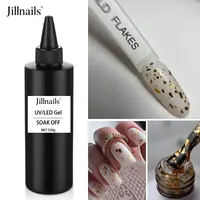 Jillnails 250ml Gold Flakes Top Coat No Sticky Topcoat No Wipe 1