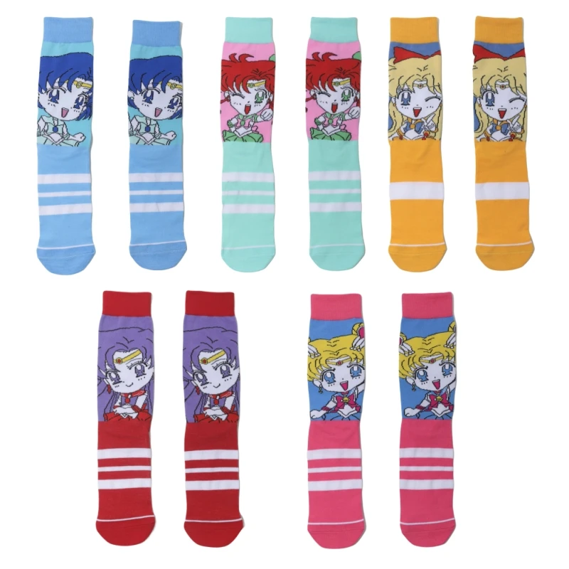 

Japan Kawaii Fashion Cartoon Anime Sailor Moon Woman Sock Sweet Print soft Sox Cotton Breathable set Spring Autumn Socks 36-43