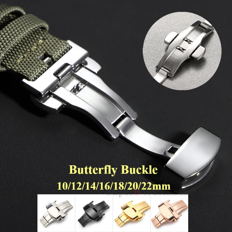 Polished Stainless Steel Butterfly Buckle Clasp