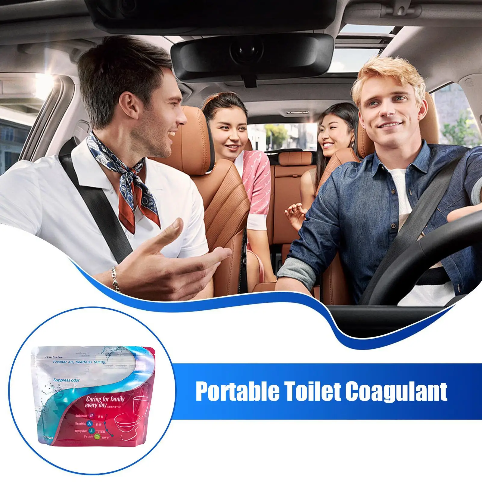 Portable Toilet Gel 30 Pieces Camping Toilet Powder Liquid Solidifier Pee Absorbent Gel for Travel Backpacking Camping Outdoor