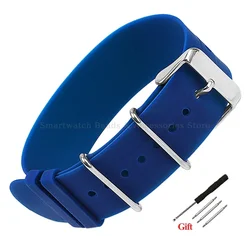 Ultra - Thin Waterproof Silicone Sport Wristband - Highly Elastic & Soft - 22mm (Blue)
