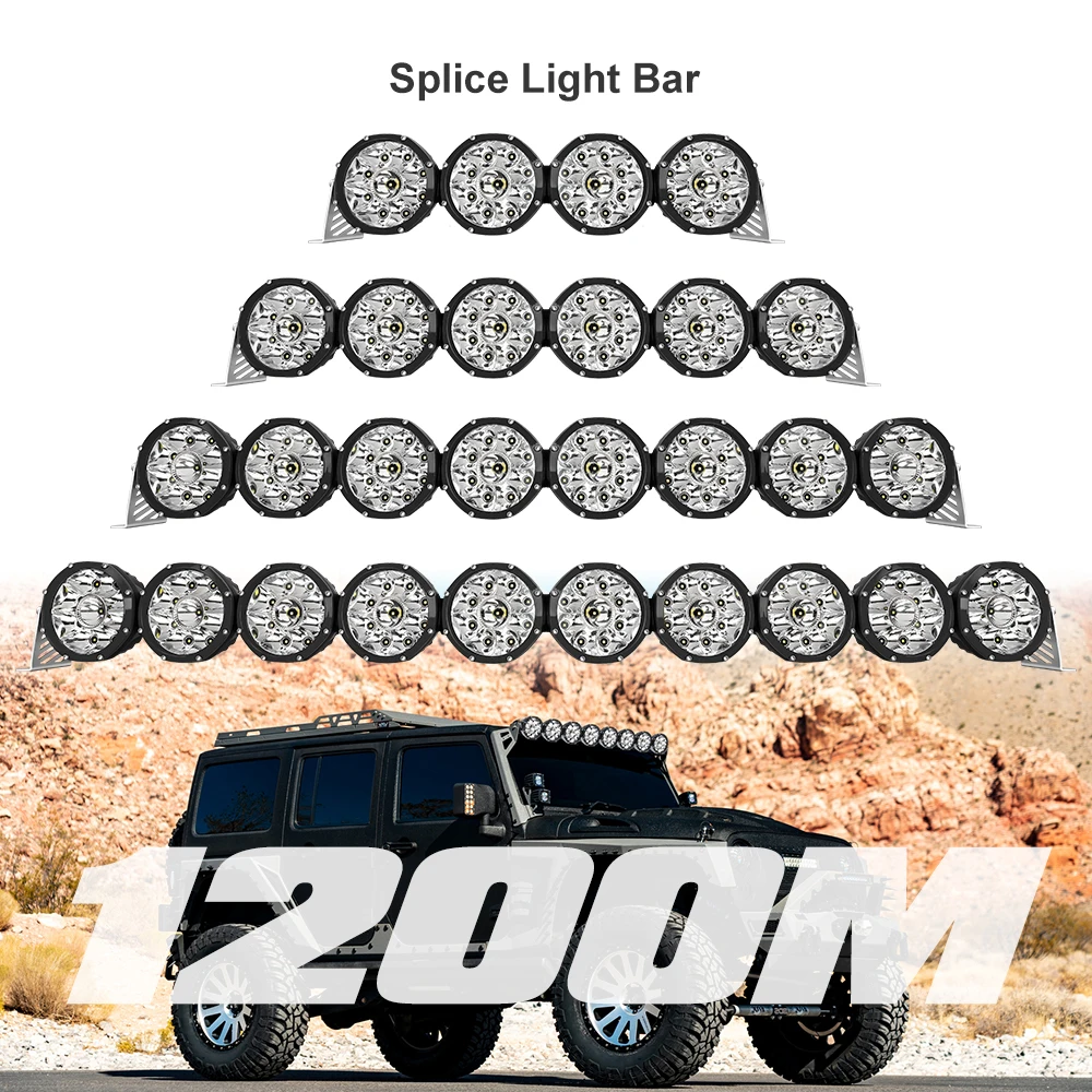 

Luz Barra Led 4x4 kc Off-road Lights 5 inch Round Spot Overhead Truck Led Lightbar Offroad 52 Inch