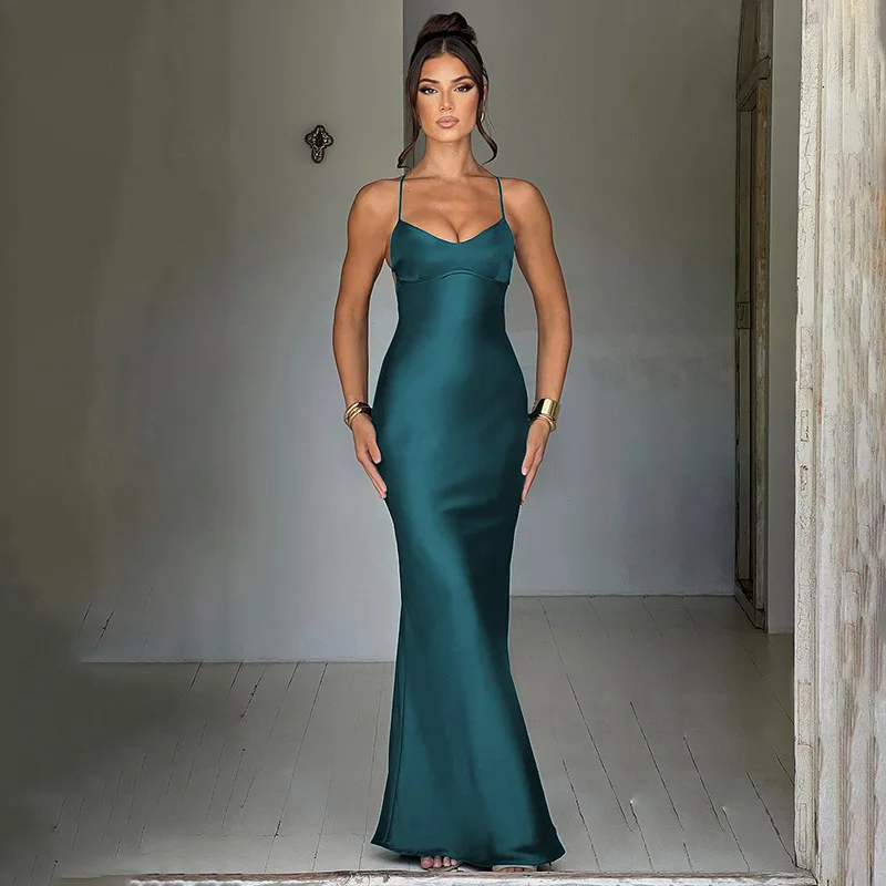satin bodycon dress black 